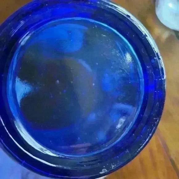 Shirley Temple 1930s Depression Blue Glass Pitcher 2pc - Picture 8 of 13